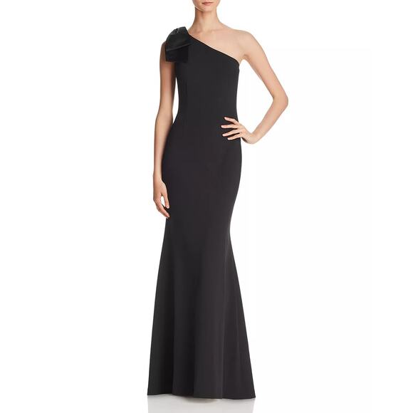 Eliza J One Shoulder Evening Dress Black 6 - Picture 1 of 7